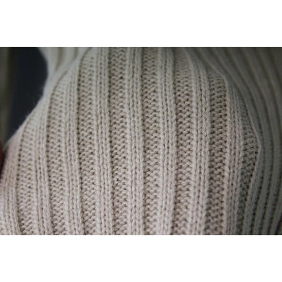 Y2K Cream It's Our Time Ribbed Knit Faux Fur Trimmed Long Button Up Cardigan M - Picture 6 of 9